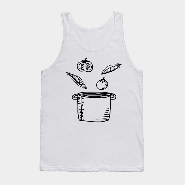 Retro Vegetable Soup Tank Top by SWON Design